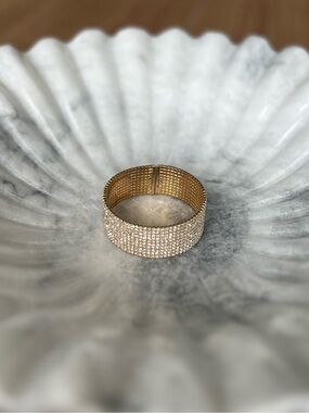 Gold Rhinestone Stretch Bracelet